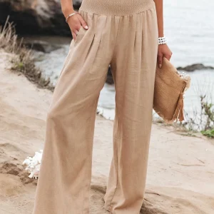 Pantalon Fluide Jambes Larges, Silhouette Décontractée