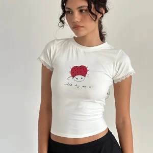 T-shirt Izzy Baby en blanc cassé 'Dont Bug Me' (Ne m'embêtez pas)