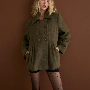 Manteau Locarti en chevrons Olive