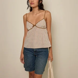 Milota Cami Top in Brown Check
