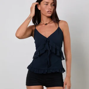 Nehla Cami Top in Chiffon Blue Graphite