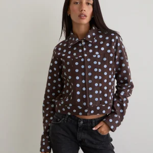 Veste Quorra en marron à pois monochromes