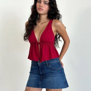 Top à nouer sur le devant Rolia, rouge adrénaline
