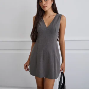Thaif Mini Dress in Tailoring Charcoal
