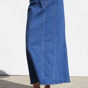 Jupe Midi Denim Coupe Droite Classique